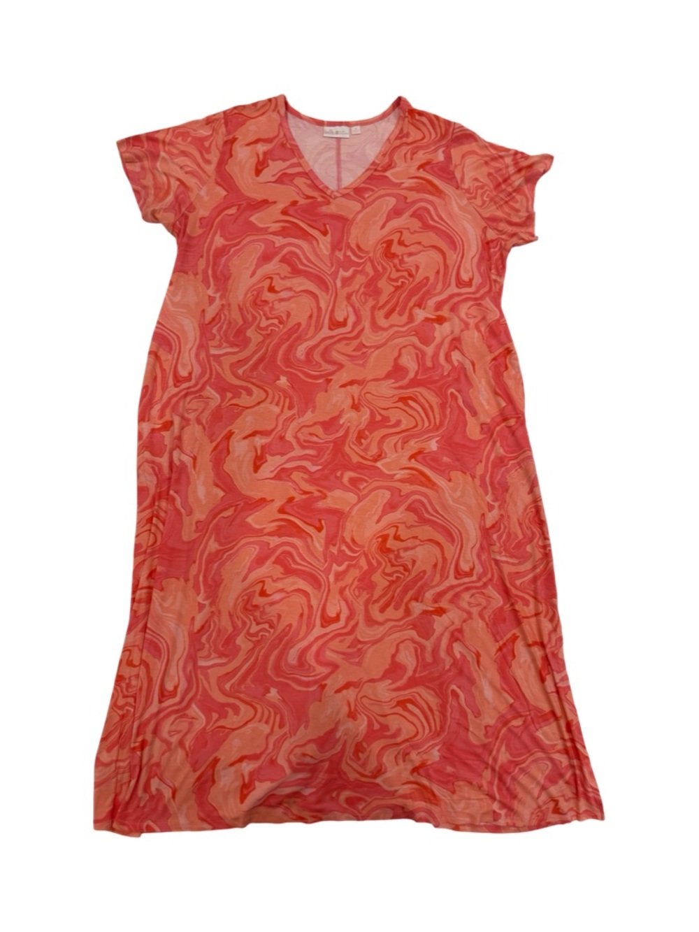 Belle by Kim Gravel Coral Pink Marble Maxi Dress - Picture 10 of 11